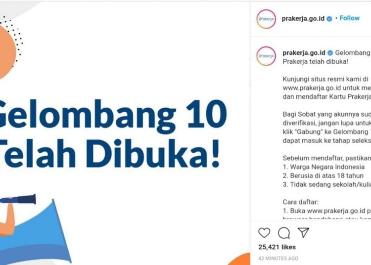 Prakerja Gelombang 10 Dibuka, Ini Langkah Untuk Mengikutinya!